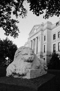 Courthouse Lion BW